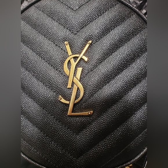 Saint Laurent Black Vinyle Round bag Grain de Poudre embossed leather - Picture 6 of 9